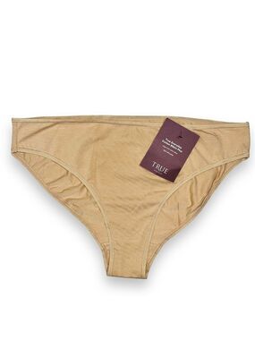TRUE & Co. Women’s Everyday Cotton Bikini Plus Beige Size 2X